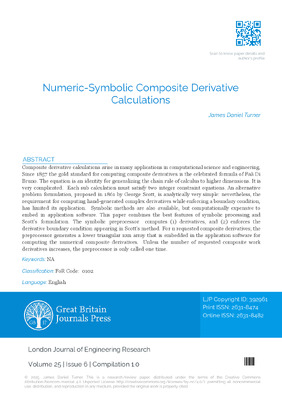 Numeric-Symbolic Composite Derivative Calculations