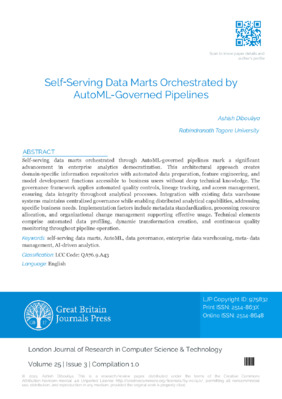Self-Serving Data Marts Orchestrated by Auto ML-Governed Pipelines