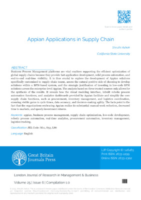 Appian Applications in Supply Chain