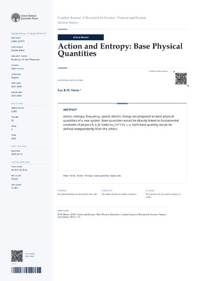 Action and Entropy: Base Physical Quantities