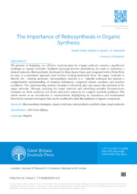 The Importance of Retrosynthesis in Organic Synthesis