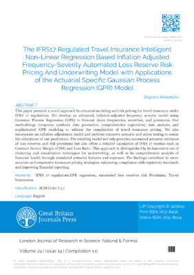 The IFRS17 Regulated Travel Insurance