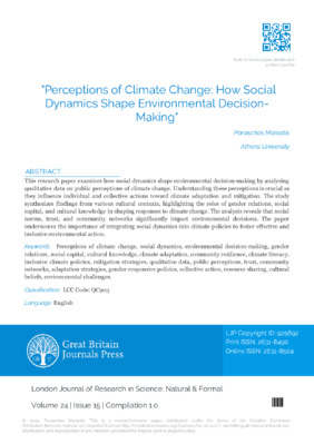  Perceptions of Climate Change: How Social Dynamics