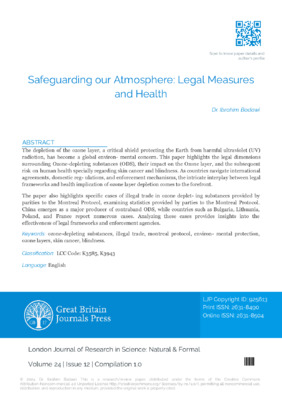 Safeguarding our Atmosphere: Legal Measures and Health