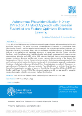 Autonomous Phase Identification in X-ray Diffraction: A Hybrid Approach with Bayesian FusionNet and Feature-Optimized Ensemble Learning
