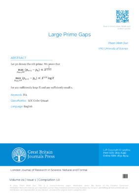 Large Prime Gaps
