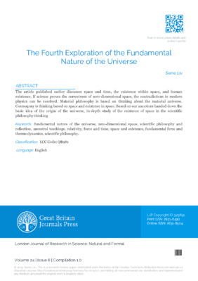 The Fourth Exploration of the Fundamental Nature of the Universe