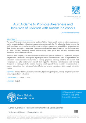 Auri: A Game to Promote Awareness and Inclusion of Children with Autism in Schools
