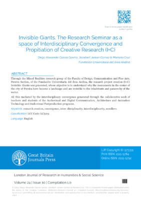 Invisible Giants. The Research Seminar as a Space of Interdisciplinary