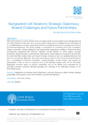 Bangladesh–UK Relations: Strategic Diplomacy, Shared Challenges and Future Partnerships